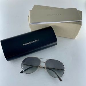 Burberry 57mm Round Metal Aviator Sunglasses - Model B3056